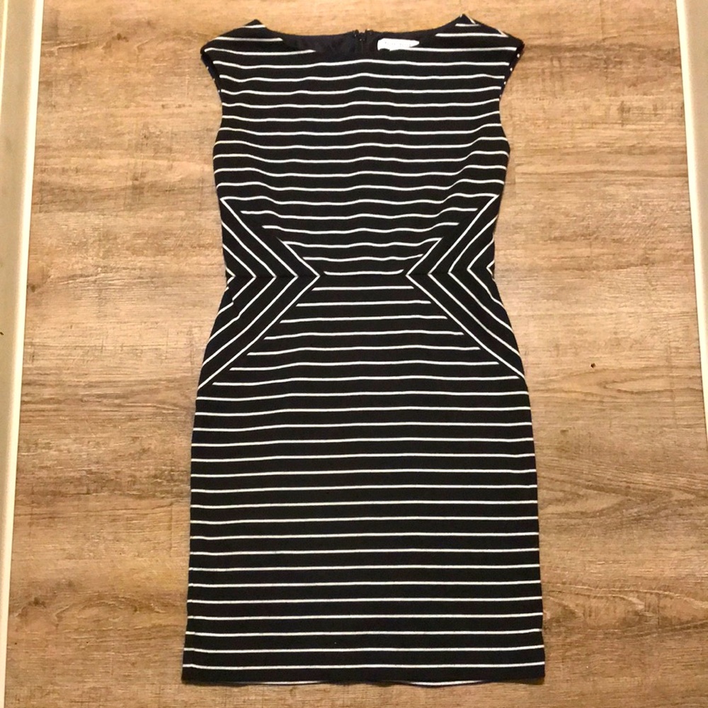 WHITE HOUSE BLACK MARKET black and white striped dress